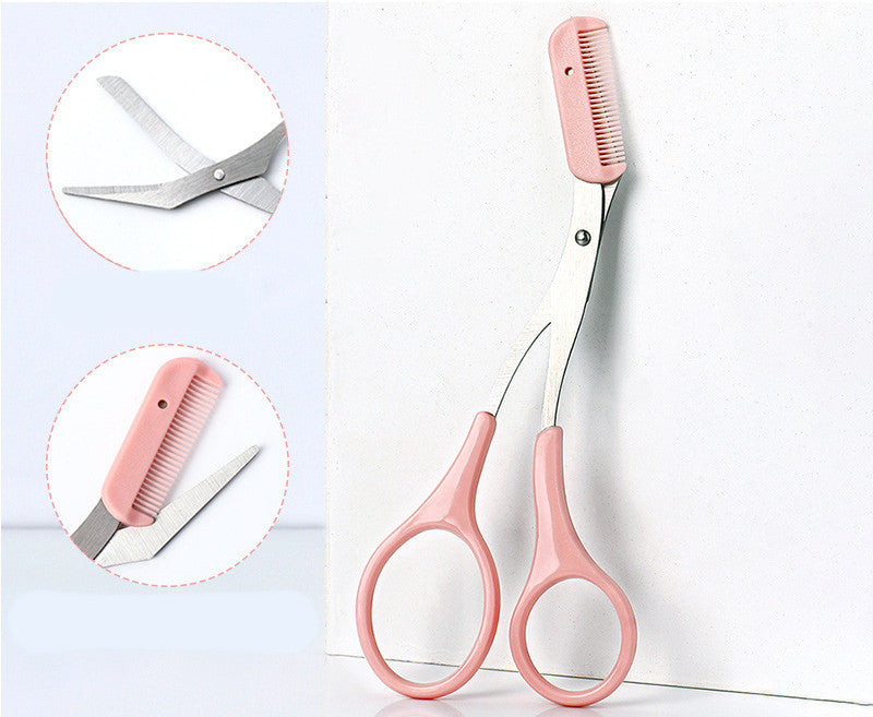 Eyebrow Trimming Knife With Comb Curved Moon Small Beauty Supplies Gadgets